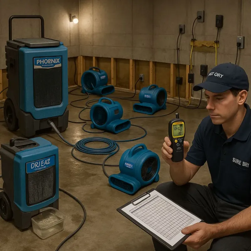 Structural Drying and Dehumidification process in Pottsville, PA